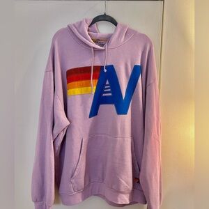 Aviator Nation Logo Pullover relaxed hoodie size xxl purple lavender sweatshirt